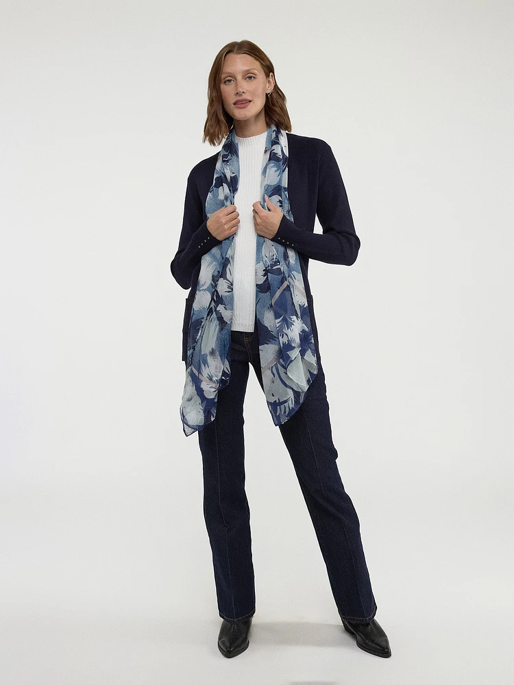Cardigan en tricot ouvert à manches longues