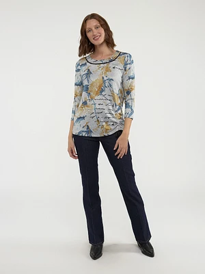 3/4-sleeve semi-fitted tunic