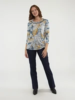 3/4-sleeve semi-fitted tunic