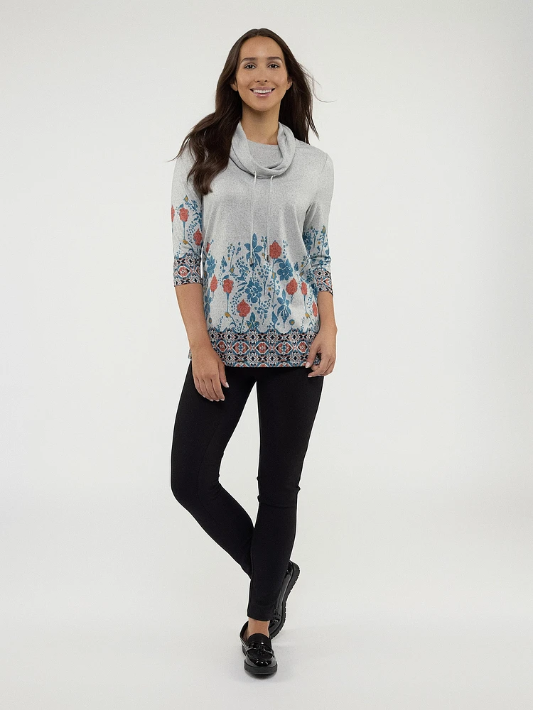 3/4-sleeve semi-fitted tunic