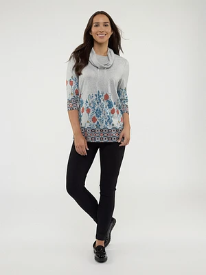 3/4-sleeve semi-fitted tunic