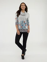 3/4-sleeve semi-fitted tunic