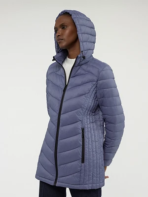 Semi-fitted mid-thigh coat