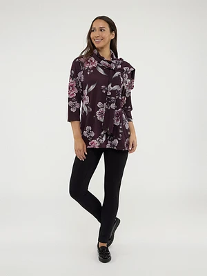 3/4-sleeve semi-fitted tunic
