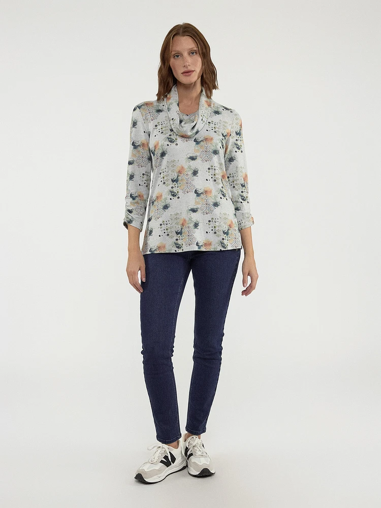 3/4-sleeve semi-fitted tunic