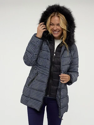 Semi-fitted mid-thigh coat