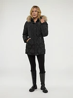 Semi-fitted mid-thigh coat