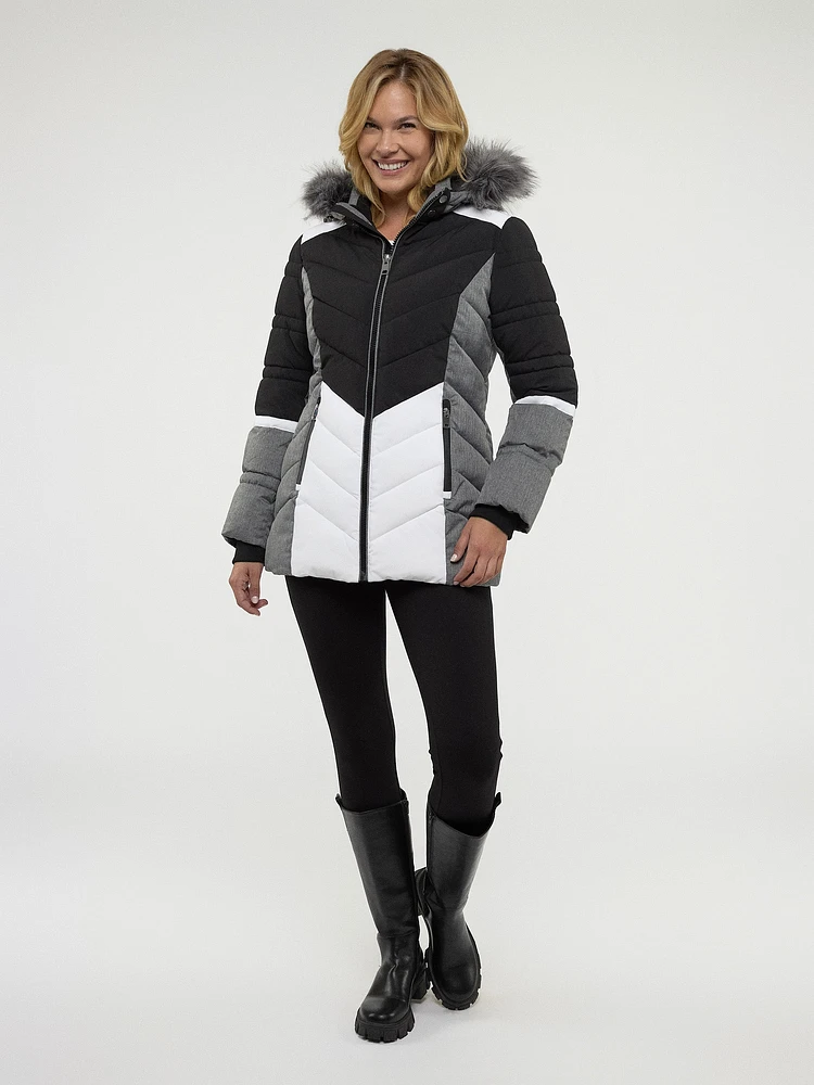 Semi-fitted mid-thigh coat