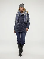 Semi-fitted mid-thigh coat