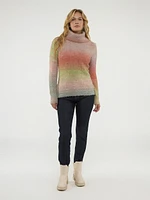 Long-sleeve semi-fitted pullover sweater