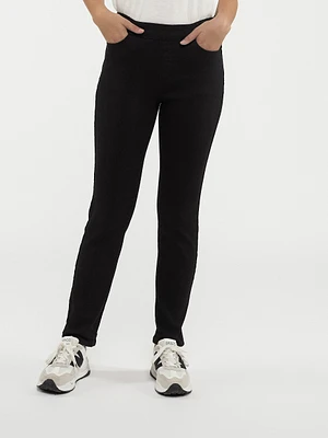 Skinny semi-fitted pull-on jean