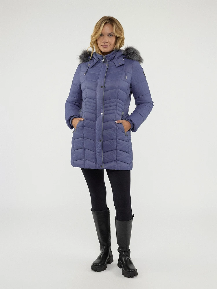 Manteau mi-cuisse semi-ajusté