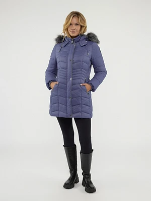Semi-fitted mid-thigh coat