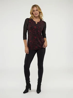 3/4-sleeve semi-fitted tunic