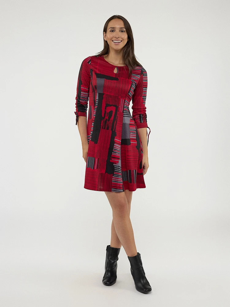 Flared midi knit dress