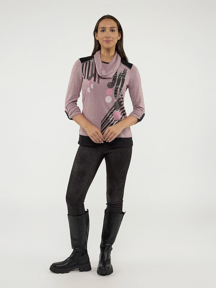 Long-sleeve semi-fitted t-shirt