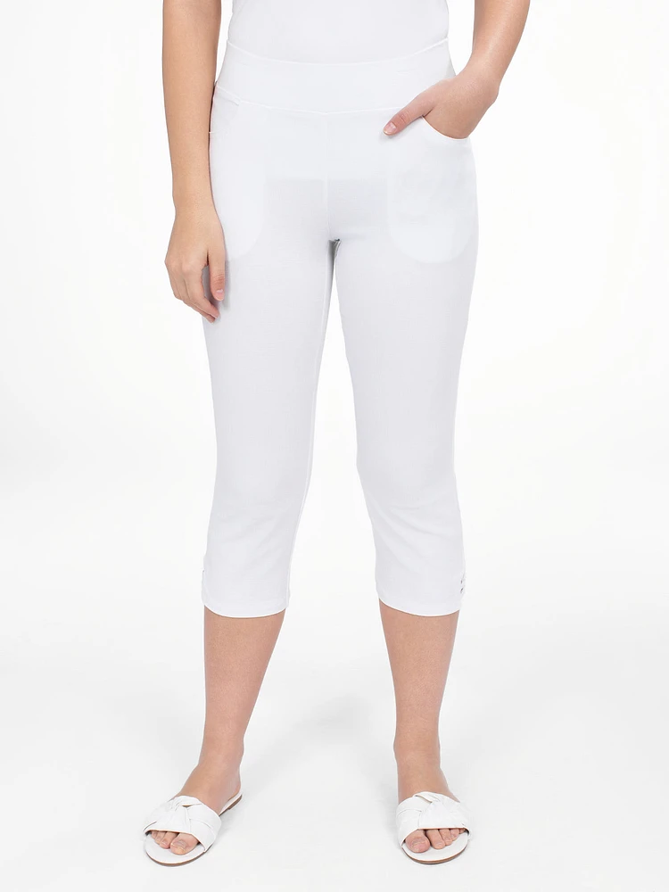 Narrow semi-fitted pull-on capri