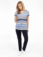 Short-sleeve semi-fitted tunic