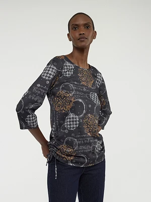 3/4-sleeve semi-fitted t-shirt