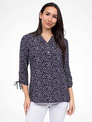 Blouse semi-ajustée à manches 3/4