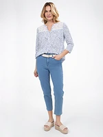 3/4-sleeve semi-fitted tunic