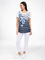 Short-sleeve semi-fitted tunic