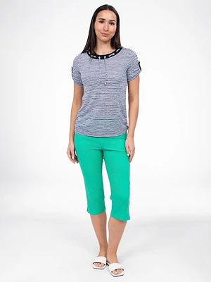 3/4-sleeve semi-fitted t-shirt