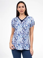 Short-sleeve semi-fitted tunic