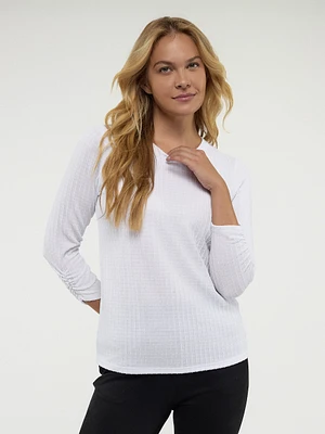 3/4-sleeve semi-fitted t-shirt