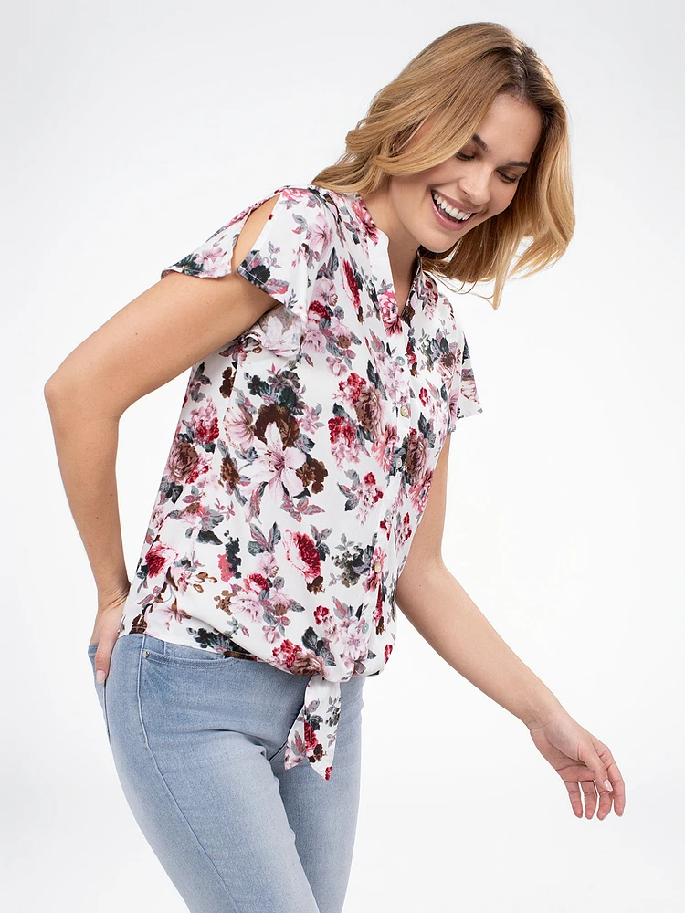 Blouse à manches courtes avec boutons