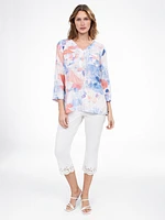 3/4-sleeve semi-fitted tunic
