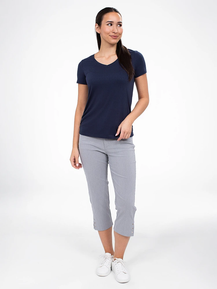 Short-sleeve semi-fitted t-shirt