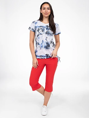 Short-sleeve semi-fitted t-shirt