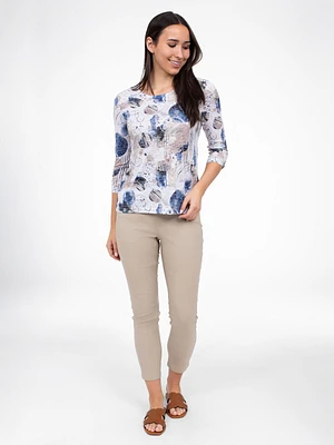 3/4-sleeve semi-fitted t-shirt