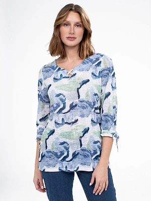 3/4-sleeve semi-fitted tunic