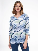 3/4-sleeve semi-fitted tunic