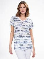 Short-sleeve semi-fitted tunic