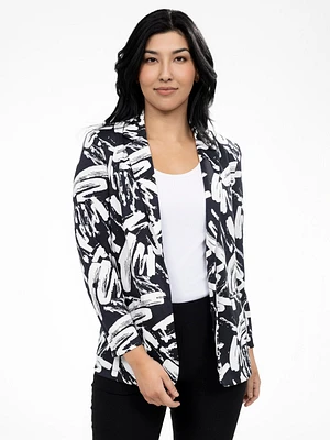 Long-sleeve semi-fitted knit vest