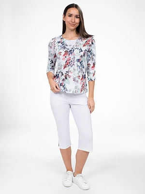 3/4-sleeve semi-fitted t-shirt