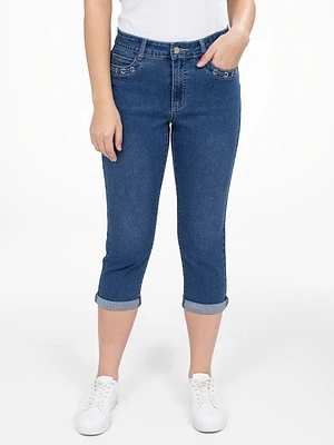 Capri droit semi-ajusté en denim