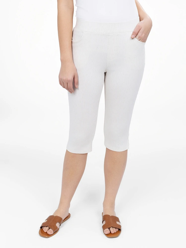 Straight semi-fitted pull-on capri