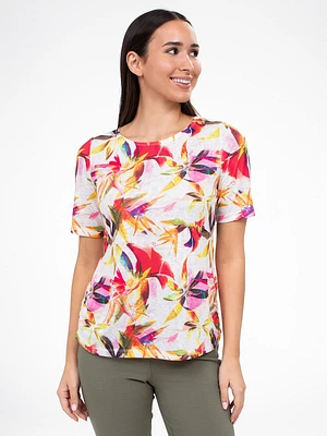 T-shirt semi-ajusté à manches 3/4