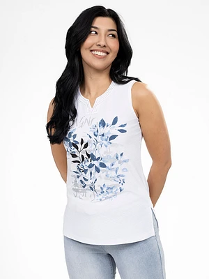 Sleeveless semi-fitted tunic