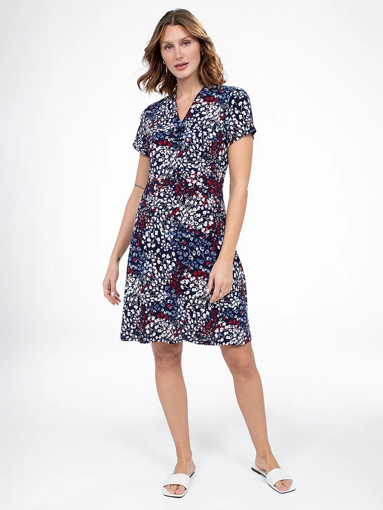 Flared midi knit dress