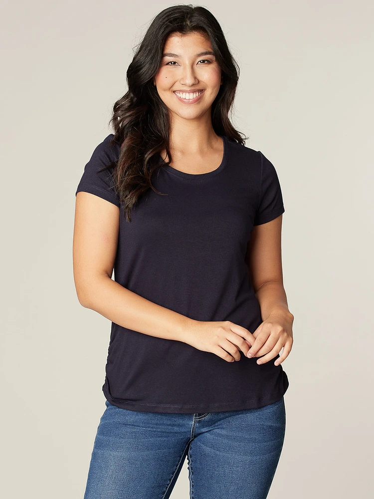 T-shirt with pleated details