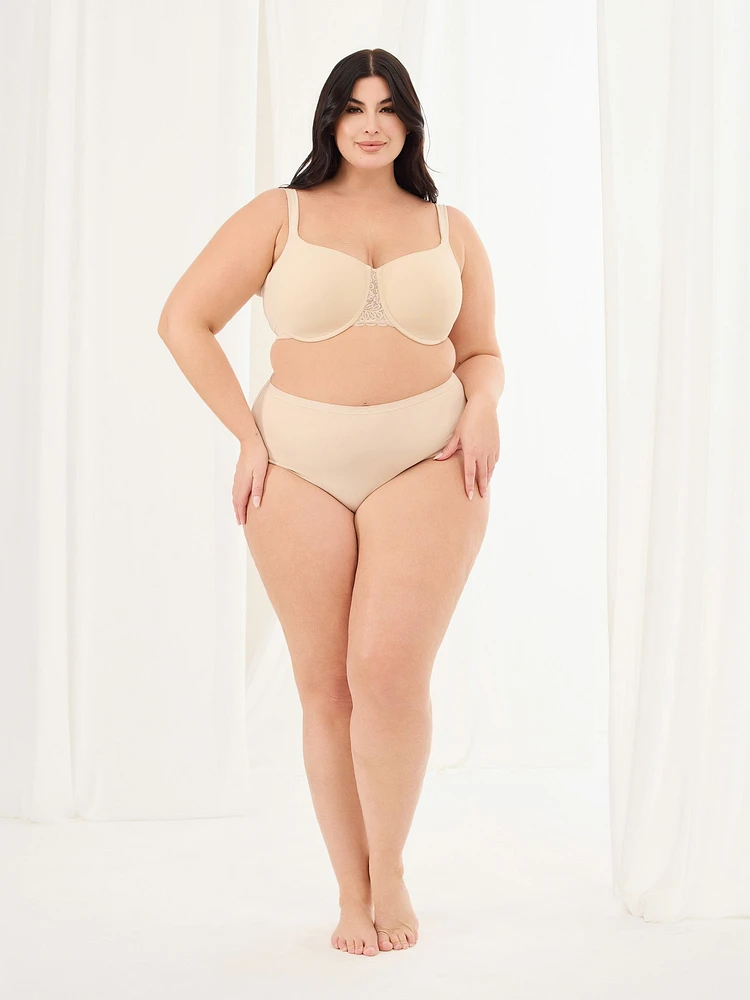High-waisted microfiber panties