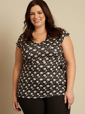 Short-sleeve flared t-shirt