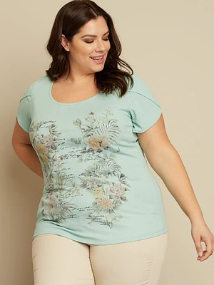 Short-sleeve semi-fitted t-shirt