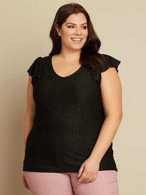 Short-sleeve semi-fitted t-shirt