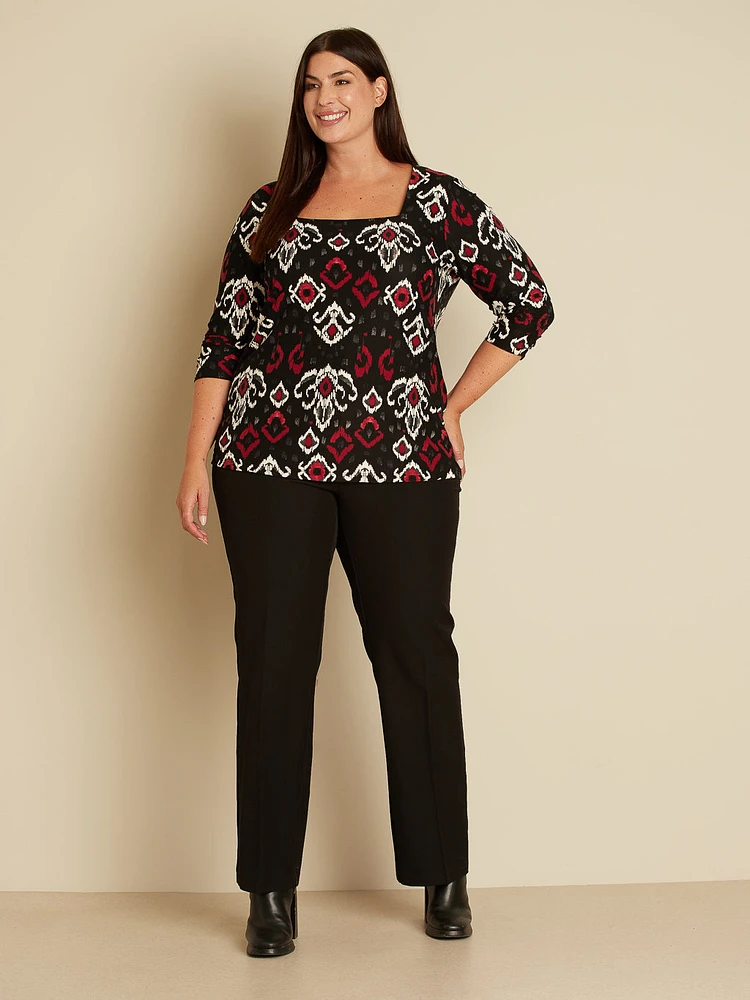 3/4-sleeve semi-fitted t-shirt